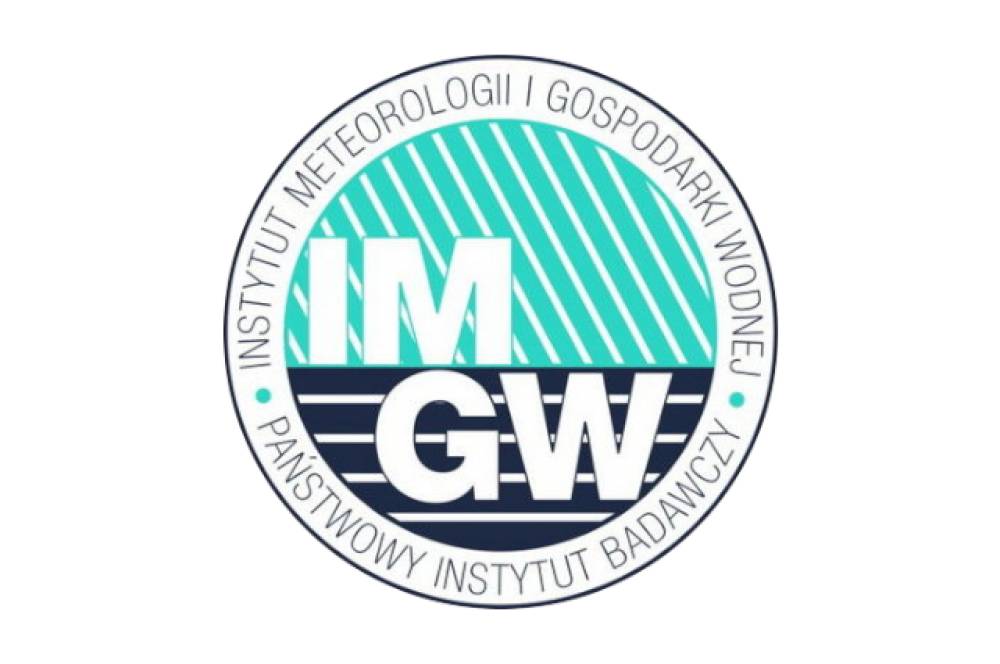: Logotyp Instytut Meteorologii i Gospodarki Wodnej.